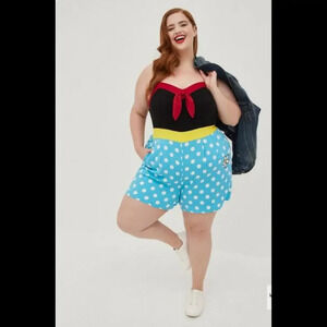 Torrid Disney Mickey Mouse Tie Front Women's Romper Size: 4